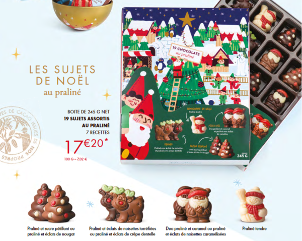 Les sujets de Noël au praliné