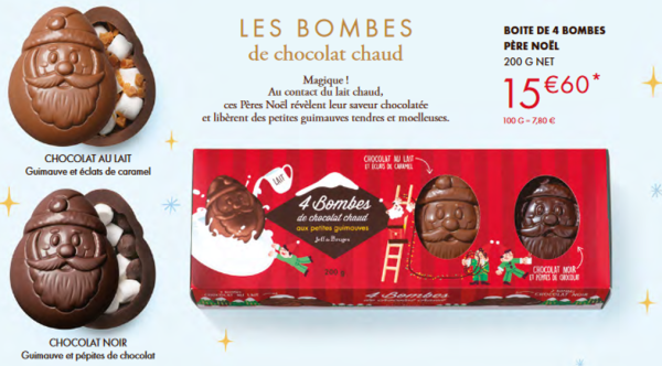 4 bombes de chocolat chaud