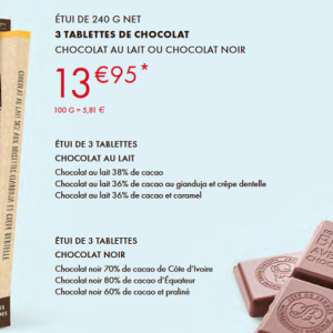 3 Tablettes de chocolat